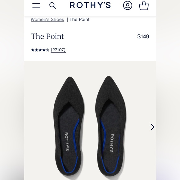 Rothy’s | 12 | The Point in Black - Picture 1 of 12